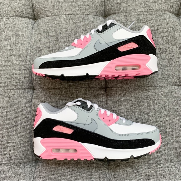 🌸 Nike Air max 90 white grey pink athletic shoes - Picture 2 of 5